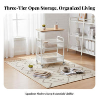 Modern Minimalist aesthetic Wheeled C-Table Space-Saving Rolling C-Shaped Table Mobile Design Nightstand Multi-Tier Storage for Apartment Dwellers, Homeowners, Bedside, Small Spaces, Sofa Side, Living Room