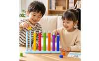 Colorful Rainbow Disc Stacking Game Fine Motor Color Matching Stacking Toy Safe Peg Board Toy with Cards Long-Lasting for Preschool