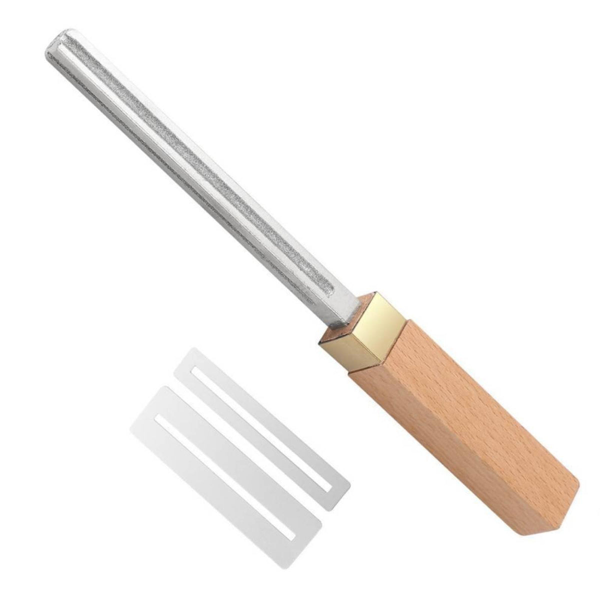 Precision Filing Wood Handle Fret File Multi-Angle Design Guitar Fret Crowning File Wide Application for Luthiers, DIY Enthusiasts, Workshop