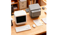 Realistic Look Retro Desktop Computer Model High Intricate Dollhouse Computer Set Plastic Miniature Electronics