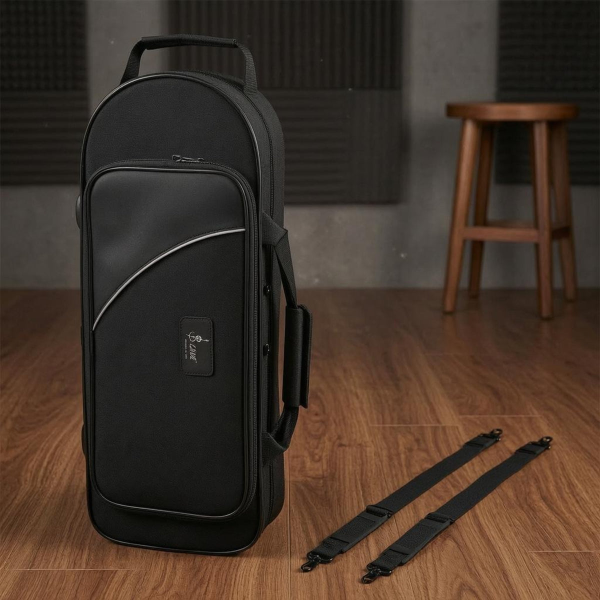 Detachable Shoulder Straps Trumpet Backpack Case Padded Interior Waterproof Trumpet Bag Oxford Cloth