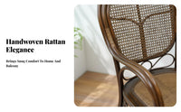 Leisure design Rattan cafe Set Natural Visual Appeal 3-Piece Wicker Seating Group Hand-Woven Household Furniture Handwoven for partners, property owners, Seniors, Balcony, Patio, Garden, rearyard
