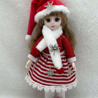 Santa Claus Gift Doll 30cm Christmas Princess Dress-Up Doll For Girls Kids Toy
