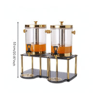 Transparent Dual Beverage Dispenser Clear Double Beverage Dispenser Detachable Easy to Clean for Buffet, Hotel Breakfast, Party