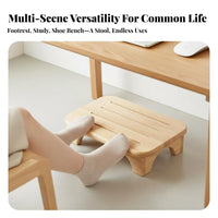 Multi-Functional Slatted Platform Stool Long-Lasting Footrest Strong Load-Bearing Household Furnishing Minimalist Design for Adults, Children, Office Workers, Living Room, Bedroom, Entryway, Bathroom