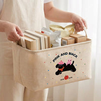 Foldable Storage Basket, Knitted Plant Fiber Laundry Hamper, with Loop Handles, for Blankets, Laundry, Clothing