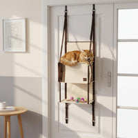 Over the Door Cat Climber Easy Installation Door Hanging Cat Climbing Structure Saving Pet Activity Center for Cats, Small Areas