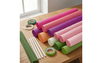Hot Glue Sticks Crepe Paper Craft Kit Double-Sided Tape Crepe Paper Flower Kit Scissors Hobby Supply Plastic-Coated Wire