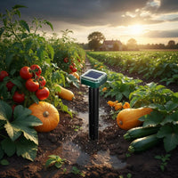 Sunlight-Activated Ground Protector Stake Waterproof Solar Powered Animal Acoustic Ground Deterrent for Garden, Yard, Orchard