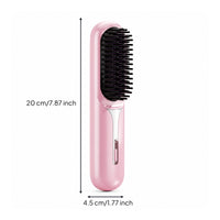 Rechargeable Cordless Hair Straightener Brush Mini Cordless Straightening Brush Ionic Lightweight for Travel