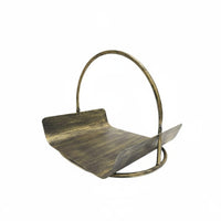 Fireplace Wood Basket Ornamental Crafted Metal Firewood Rack Compact Size Log Holder for Outdoor