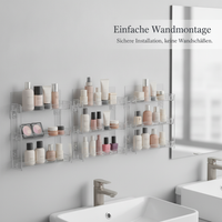 Multi-Layer Wall-Mounted Acrylic Cosmetic Organizer for Nail Polish and Skincare