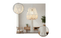 Boho Lampshade with Tassel Bohemian Macrame Lampshade Macrame Lamp Shade Textured Tassel Lamp Shade Cotton Rope for Bedroom