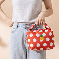 Lunch Box Travel Bag for Work, Insulated Lunch Bags for Women with Drawstring Closure, Large Cool Bag Picnic Bag, Foldable Polyester Food Bag