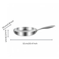 Three-Layer Steel Pan Rapid Heating Conduction Stainless Steel Frying Pan Scratch Resistant Flat Bottom Wok for Kitchen