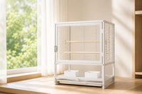 Large Transparent Bird Cage for Parrots, Double/Triple Layer Breeding Villa for Cockatiels