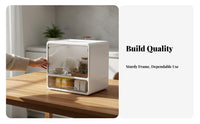 Cup Display Box with Drawers Compact Size Desktop Storage Cabinet for Tea Lovers