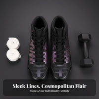 High-Tall Boxing Shoes Thick Sole men's Boxing Shoes Ankle Support Fighting Arts Training Sneakers for Wrestlers, Fighters, Gym, Competition