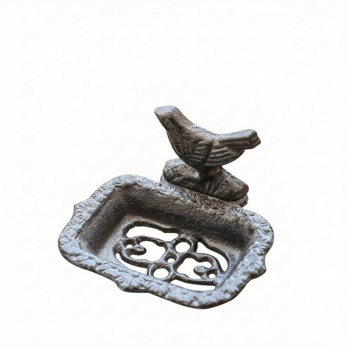 Soap Dish with Tray Cast Iron Soaps Holder Slotted Soap Dish for Washroom