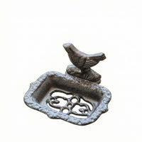 Soap Dish with Tray Cast Iron Soaps Holder Slotted Soap Dish for Washroom