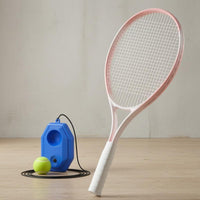 Aluminum Alloy Solo Tennis Practice Aid Netted Head Rebound Tennis Practice Aid White Handle Sports Equipment Portable for Adults