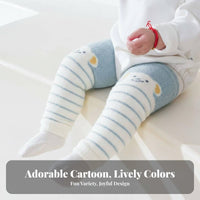 Crawling Knee Pads Thick and Warm Animal Pattern Knee High Socks Comfortable Snug Fit Thermal Infant Socks for Infants, Hardwood Floors, Home