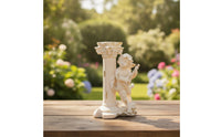 Candle Holder with Vintage Angel Candle Holder Antique-Style Candlesticks for Decorators, Brides, Mantel, Wedding, Photo Shoots