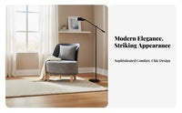 Upholstered Contoured Seat Comfortable Seating Accent Chair High-Density Foam Padding Versatile Placement for Bedroom