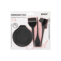 Professional Hair Dye Bowl and Brush Set, Four Piece Cosmetology Kit with Tint Tools, Salon Grade Coloring Supplies for Hairdressers