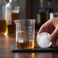 Chamvin Academia Whiskey Glass with Precise Scale Markings, Unique Cocktail Measuring Cup for Bartenders