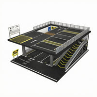 1:64 Double-Deck Parking Scene Model  Car Display Case Organizer Directional Markings Two-Level Parking Model Manual Assembly Scale Garage Rack