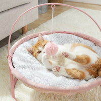 Cat Hammock Rocking Bed Suitable for Cats, Freestanding Wood Indoor Lounger, Machine Washable Soft Material, Soft Resting Place for All Seasons