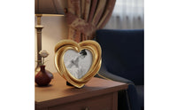 Heart Photo Frame Golden Heart Picture Frame Carved for Desk, Bedside Table