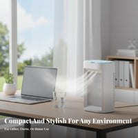 Mini Water-Cooling Chiller Humidifying Function Water-Cooling Air Chiller Three Settings Misting Humidifier Fan for Students, Office Workers