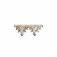 Carved Display Shelf Distressed White Finish French Decorative Wall Shelf Wood Construction for Photo Backdrop