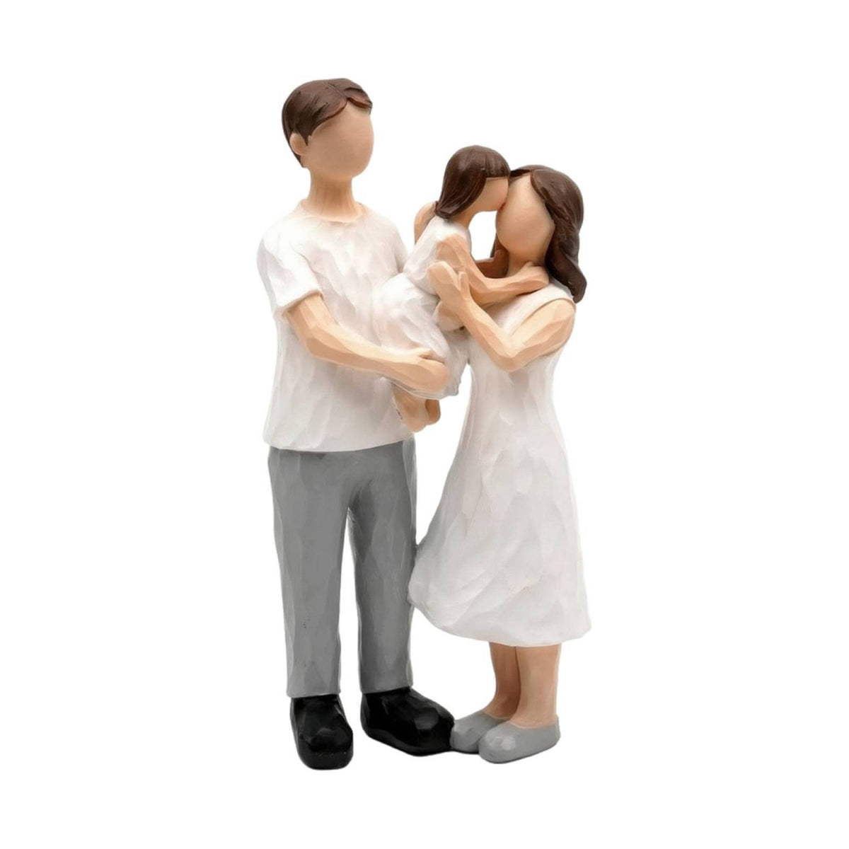 Faceless Figurine Carved Hand-Painted Figurine Resin for Shelf, Mantel, Families