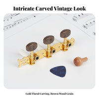 Agate Head Guitar Tuners Replacement Part 3 on a Plate Tuners 1:14 Gear Ratio