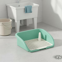 Easy to Clean Indoor Dog Toilet Sturdy PP Material Dog Potty Tray Detachable Design Puppy Training Potty Splash Guard for Young Dogs, Small Dogs, Apartment Living, Balcony
