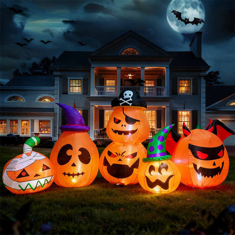 2.4m Halloween Inflatable Mummy Pirate Bat Pumpkin Combination LED Yard Garden Party Decoration US Standard