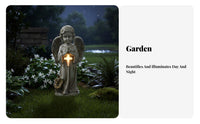 Waterproof Praying Angel Figurine Light Weather-Resistant Praying Angel Light Automatic On/deactivate for Lawn, Patio, Graveside