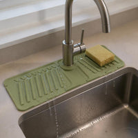 Silicone Faucet Splash Guard Mat for Kitchen Sink, Absorbent and Foldable