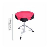 Saddle Drum Throne Padded Cushion Adjustable Drum Stool Double Braced Swivel Percussion Stool for Performing Artists, Stage Performance