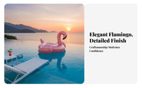 Rose Gold Inflatable Flamingo Thick Material Inflatable Flamingo Rideable Thickened PVC Large Animal Floatie for Adults, Beach, Lake
