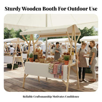 Wooden Market Stand Easy Assembly Wooden Market Stall High-Quality Wood Foldable Market Stand for Crafters, Night Markets, Craft Fairs, Outdoor Events