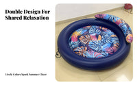 Large Size Round Inflatable Pool Inflatable Lounger Resistant Circular Inflatable Tanning Bed Easy to Inflate for Couples, Beach, Lake