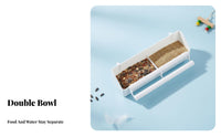 Hanging Type doubleSlot Feeding Box Easy Installation Birdenclosure Food Trough Single-Piece Design Bird Feeder Splash Proof for Pigeon Keepers, Aviary, Home
