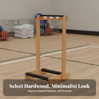 Tennis and Badminton Racket Stand Solid Wood Construction Wooden Racket Holder Easy Access for Coaches, Schools, Sports Teams, Retail Stores