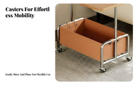 Minimalist Design 2-Tier Trolley Table Mobile Design 2-Tier Rolling Organizer 360° Rotating Wheels Storage Cart Spacious Tabletop for Apartment Dwellers, Homeowners, Away Ice Workers, Living Room, Bedroom, Small Areas, Kitchen