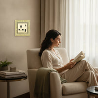 Socket with Faceplate Retro Outlet Panel Hardware Gold-Toned for Living Room, Bedroom
