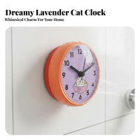 No-Drill Installation Waterproof Bathroom Clock Fogproof Cartoon Suction Cup Clock Quiet Movement for Children, Kitchen, Refrigerator